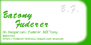 batony fuderer business card